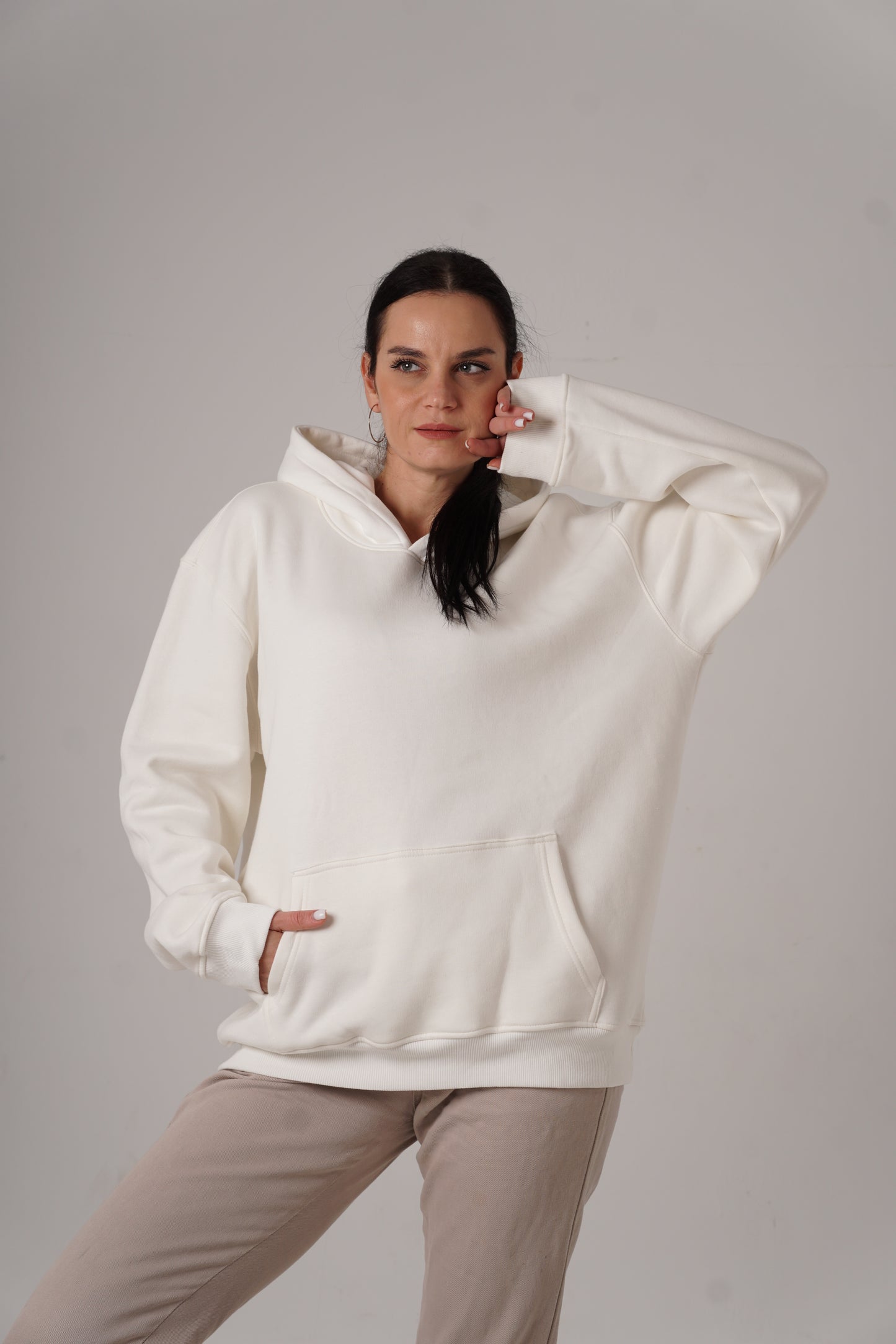 White lazy oversized Tatterss Hoodie